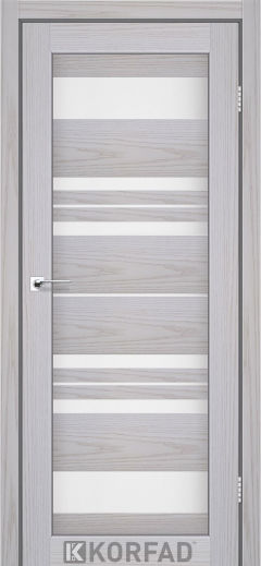 Міжкімнатні двері  Korfad, FL-04, сіра модрина, Сатін білий