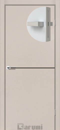 Міжкімнатні двері Darumi Plato PTL-03 (40 мм) Димчастий Краст, чорна вставка+алюмінієва кромка