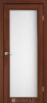 Міжкімнатні двері  Korfad, SV-01, горіх, Сатін білий 8 мм