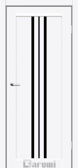 Міжкімнатні двері Darumi Stella (40 мм) Білий матовий, Чорне скло