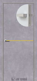 Міжкімнатні двері Darumi Plato PTL-03 (40 мм) Сірий бетон, золота вставка+алюмінієва кромка
