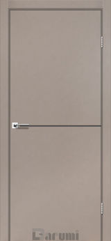 Міжкімнатні двері Darumi Plato PTL-03 (40 мм) Сірий краст, Антрацитна вставка+звичайна кромка