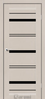 Міжкімнатні двері Darumi Darina (40 мм) Димчатий краст, Чорне скло