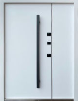 Вхідні двері Qdoors, колекція СТРОНГ, АЙРОН, ВУЛИЦЯ 3 контура з ОЦИНКОВАНИМ металом на полотні,  антрацит пісок/білий атлас vin - Изображение 1