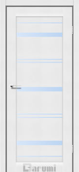 Міжкімнатні двері Darumi Darina (40 мм) Білий текстурний, Чорне скло