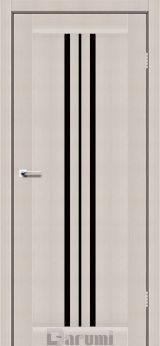 Міжкімнатні двері Darumi Stella (40 мм) Дуб Мембау, Чорне скло