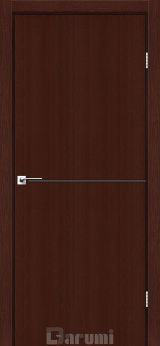 Міжкімнатні двері Darumi Plato PTL-03 (40 мм) Венге Панга, Антрацитна вставка+алюмінієва кромка - Изображение 1