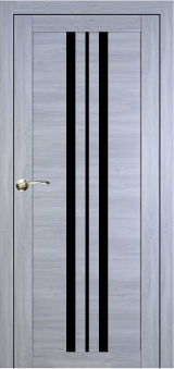 Міжкімнатні двері,  Portalino PL-07 Ecotop (38 мм), Санома сіра (екошпон), BLK