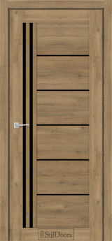 Міжкімнатні Двері StilDoors Vitano (40мм.) Дуб Крафт Чорне скло