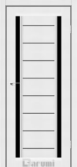 Міжкімнатні двері Darumi Madrid ( 40 мм), Білий текстурний, Чорне скло