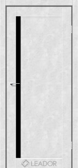 Межкомнатная дверь LEADOR Toskana, Бетон Белый, Черное стекло
