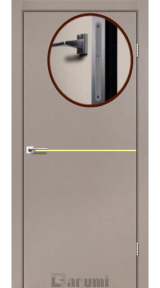 Міжкімнатні двері Darumi Plato PTL-03 (40 мм) Сірий краст, золота вставка+алюмінієва кромка - Изображение 2