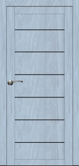 Міжкімнатні двері,  Portalino PL-08 PVC (38 мм), Мессіна срібна (плівка пвх), BLK