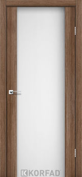 Міжкімнатні двері  Korfad, SR-01, дуб грей, Скло сатин загартоване 8 мм