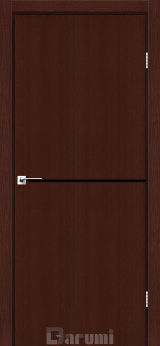 Міжкімнатні двері Darumi Plato PTL-03 (40 мм) Венге Панга, чорна вставка+алюмінієва кромка - Изображение 1