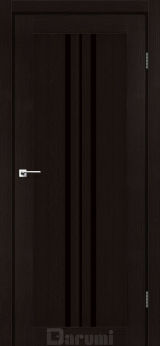Міжкімнатні двері Darumi Stella (40 мм) Дуб Честнат, Чорне скло