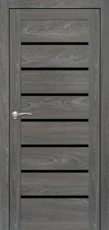 Міжкімнатні двері,  Portalino PL-02 PVC (38 мм), Мессіна темна (плівка пвх), BLK