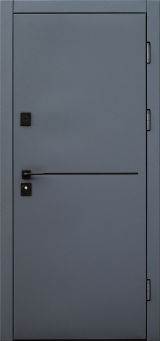 Вхідні двері, Форт Нокс, колекція "Kraft", Снейк7024 горизонтальний молдинг/астана пильно-сірий горизонт