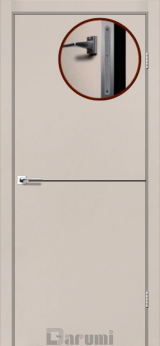 Міжкімнатні двері Darumi Plato PTL-03 (40 мм) Димчастий Краст, Антрацитна вставка+алюмінієва кромка - Изображение 2