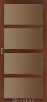 Розсувні  двері  Korfad, BL-01, горіх, Сатин бронза