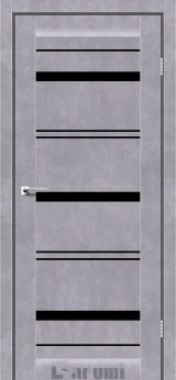Міжкімнатні двері Darumi Darina (40 мм) Сірий бетон, Чорне скло