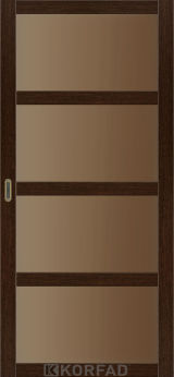 Розсувні  двері  Korfad, BL-01, дуб венге, Сатин бронза