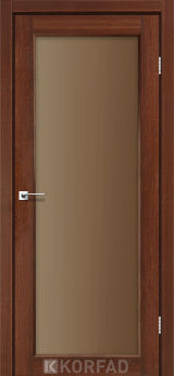 Міжкімнатні двері  Korfad, SV-01, горіх, Сатин бронза 8 мм