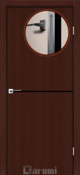Міжкімнатні двері Darumi Plato PTL-03 (40 мм) Венге Панга, чорна вставка+алюмінієва кромка - Изображение 2