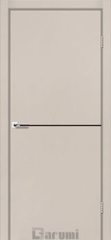 Міжкімнатні двері Darumi Plato PTL-03 (40 мм) Димчастий Краст, чорна вставка+звичайна кромка