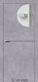 Міжкімнатні двері Darumi Plato PTL-03 (40 мм) Сірий бетон, Антрацитна вставка+алюмінієва кромка
