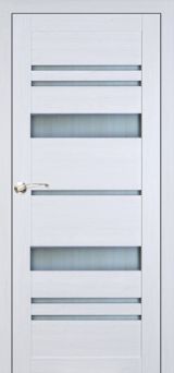 Міжкімнатні двері,  Portalino PL-04 Ecotop (38 мм), Санома біла (екошпон), Сатин