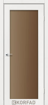 Міжкімнатні двері  Korfad, SV-01, Ясен білий, Сатин бронза 8 мм