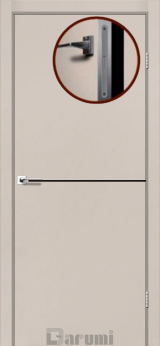 Міжкімнатні двері Darumi Plato PTL-03 (40 мм) Димчастий Краст, чорна вставка+алюмінієва кромка - Изображение 2