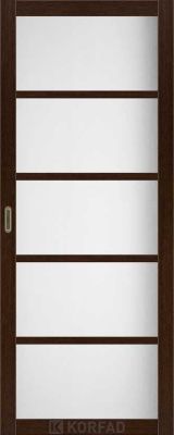 Міжкімнатні двері  Korfad, BL-02, дуб венге, Сатін білий