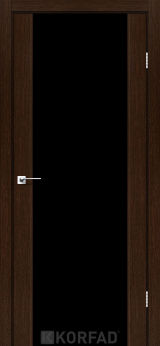 Міжкімнатні двері  Korfad, SR-01, дуб венге, Триплекс чорний, 8 мм