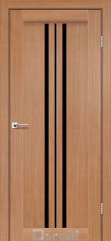 Міжкімнатні двері Darumi Stella (40 мм) Дуб Натуральний, Чорне скло