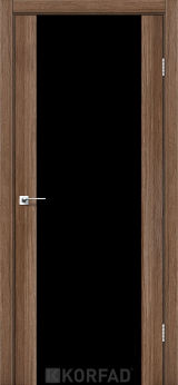 Міжкімнатні двері  Korfad, SR-01, дуб грей, Триплекс чорний, 8 мм