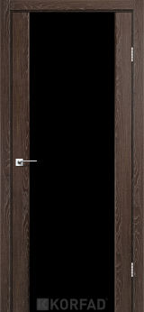 Міжкімнатні двері  Korfad, SR-01, дуб марсала, Триплекс чорний, 8 мм