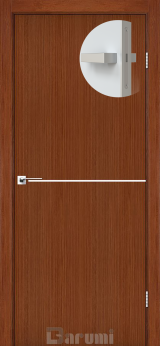 Міжкімнатні двері Darumi Plato PTL-03 (40 мм) Горіх Роял, Нікелева вставка + алюмінієва кромка - Изображение 2