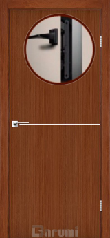 Міжкімнатні двері Darumi Plato PTL-03 (40 мм) Горіх Роял, Нікелева вставка+чорна матова кромка - Изображение 2