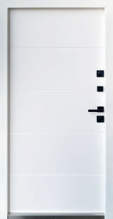 Вхідні двері Qdoors, колекція СТРОНГ, КУПЕР, ВУЛИЦЯ 3 контура з ОЦИНКОВАНИМ металом на полотні,  антрацит пісок/білий атлас vin - Изображение 1