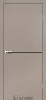 Міжкімнатні двері Darumi Plato PTL-03 (40 мм) Сірий краст, чорна вставка+алюмінієва кромка - Изображение 1