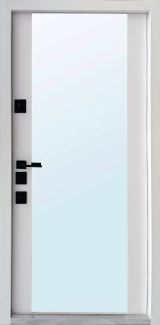 Вхідні двері Qdoors, колекція Авангард, Галант-Ак, Дуб табак, біла емаль + дзеркало - Изображение 1