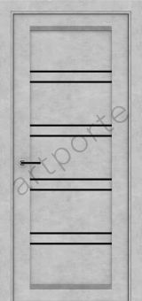 Міжкімнатні двері ArtPorte Мадрид (Madrid) (38 мм) бетон сірий Чорне фарбоване