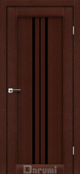 Міжкімнатні двері Darumi Stella (40 мм) Венге Панга, Чорне скло