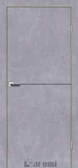 Міжкімнатні двері Darumi Plato PTL-03 (40 мм) Сірий бетон, Антрацитна вставка+алюмінієва кромка - Изображение 1