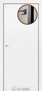Міжкімнатні двері Darumi Plato PTL-03 (40 мм) Білий матовий, Нікелева вставка + алюмінієва кромка - Изображение 1