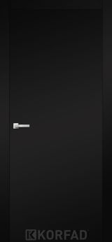 Міжкімнатні двері  Korfad, LP-01(Sota), Super Pet чорний, глухі +алюмінієвий торець