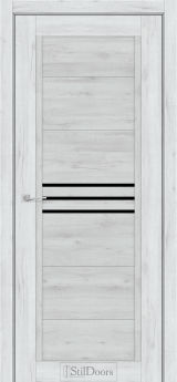 Міжкімнатні Двері StilDoors Ravello (40мм.) Дуб Альпійський Чорне скло