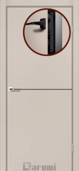Міжкімнатні двері Darumi Plato PTL-03 (40 мм) Димчастий Краст, Антрацитна вставка+чорна матова кромка - Изображение 2